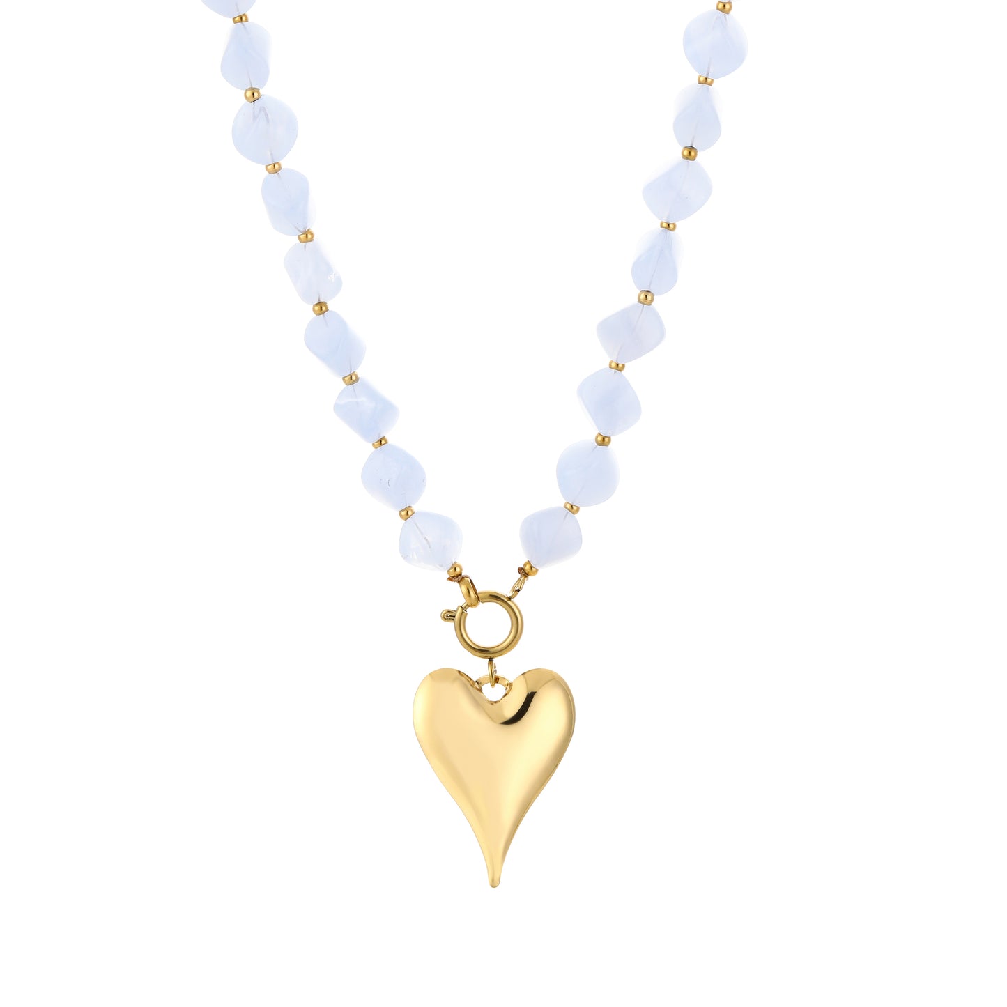Blauwe kralenketting